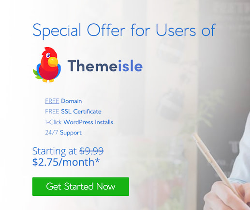 Bluehost special offer for Themeisle readers