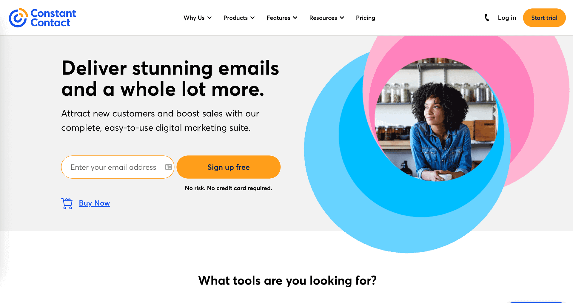 Constant Contact homepage.