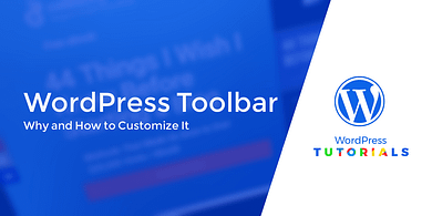 customize the wordpress toolbar